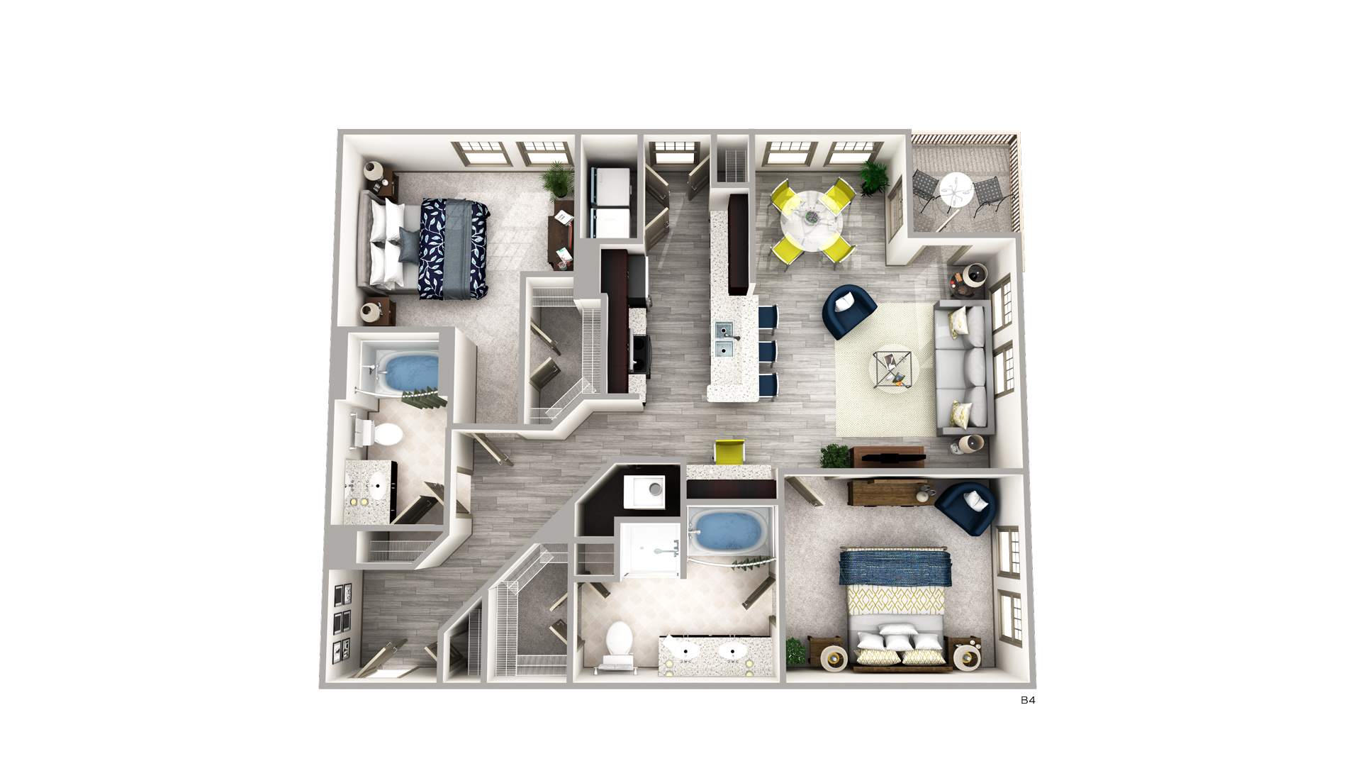 2 Bedrooms Elle of Buckhead Floorplan