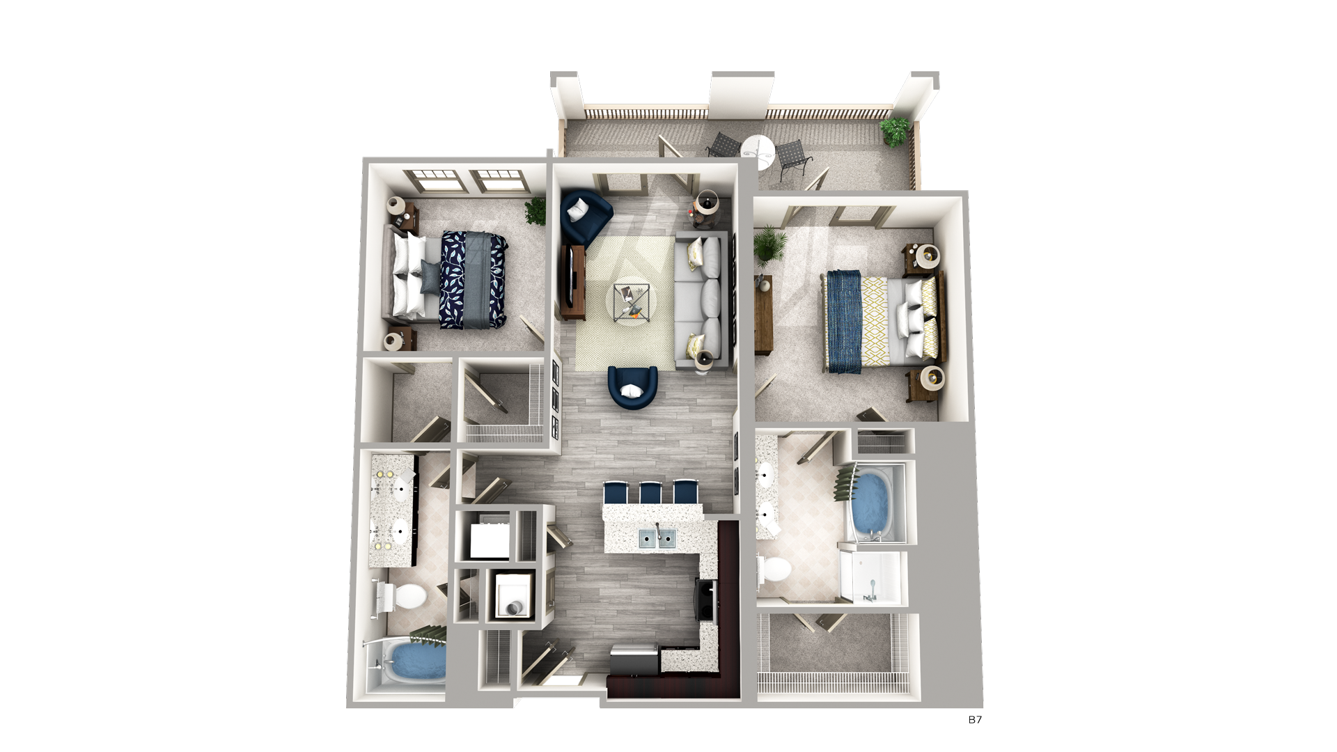 2 Bedrooms Elle of Buckhead Floorplan