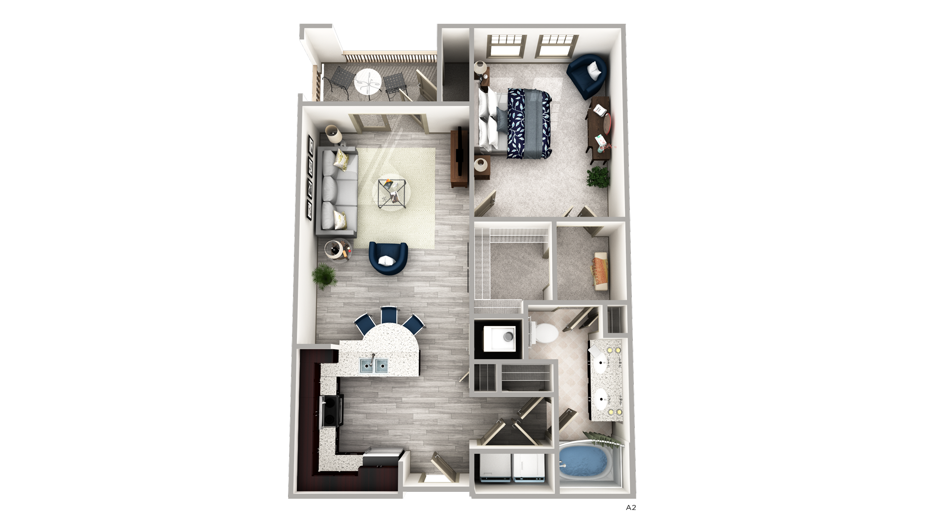 One Bedroom Layout in Elle of Buckhead Floorplan