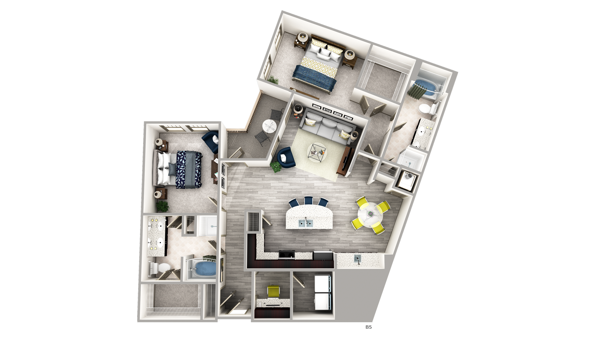 2 Bedrooms Elle of Buckhead Floorplan